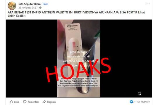 Air Keran Terbukti Positif Covid-19? Cek Dulu Faktanya!