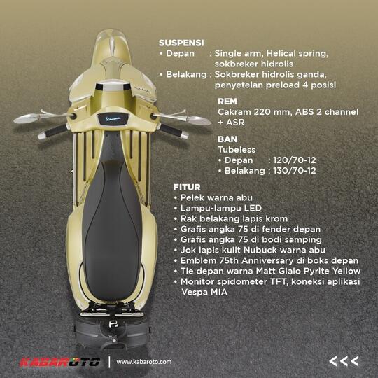 Vespa Primavera Dan GTS Ada Versi 75th Anniversary