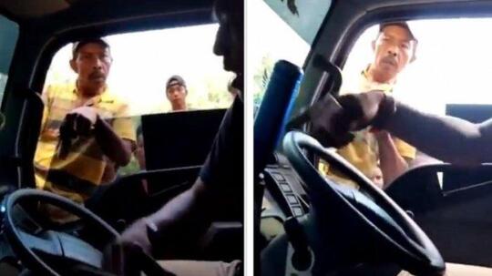 Preman Turun Mental, Sengaja Cegat Truk Muatan Berat Ternyata Supir Pemberani