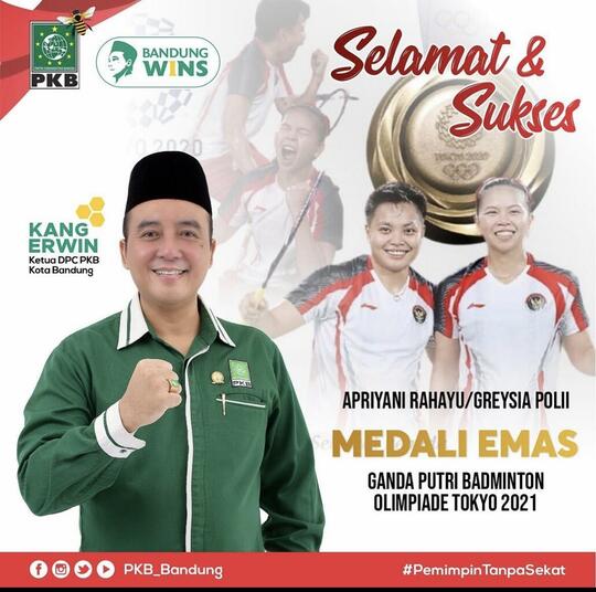 Bikin Senyum, Ucapan Selamat atas Medali Emas Olimpiade Greysia-Apriyani