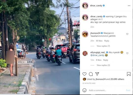 Dinar Candy Tepati Janji Pakai Bikini Di Pinggir Jalan Begini Penampakannya Kaskus