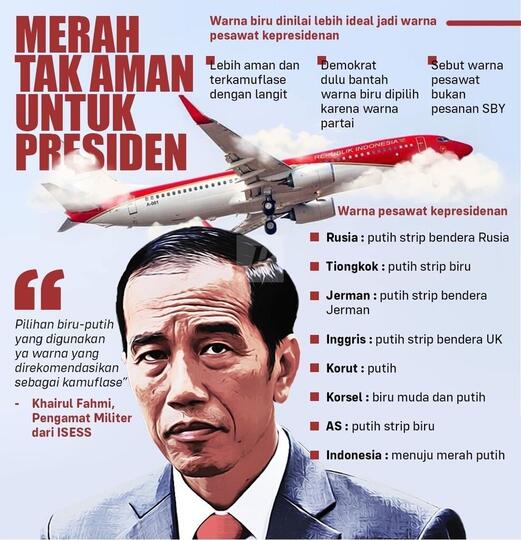 Pakar Ungkap Alasan Pesawat Kepresidenan Idealnya Warna Biru
