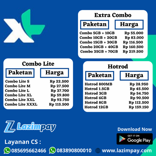 Harga Paketan Data XL di Lazimpay