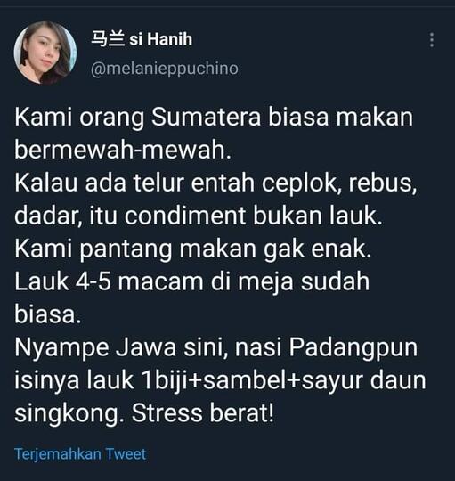 Viral, Gara Gara Kultur Makanan Berbeda, Orang Sumatra dan Jawa Perang Online!