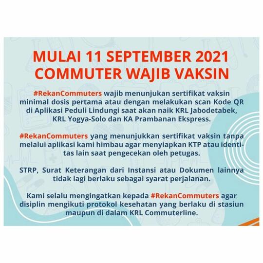Syarat Terbaru Naik KRL, Wajib Tunjukkan Sertifikat Vaksin
