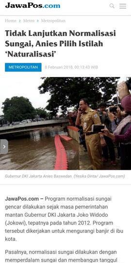 Pemprov DKI Alokasikan Rp 1 Triliun untuk Normalisasi Sungai dan Waduk