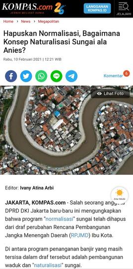 Pemprov DKI Alokasikan Rp 1 Triliun untuk Normalisasi Sungai dan Waduk