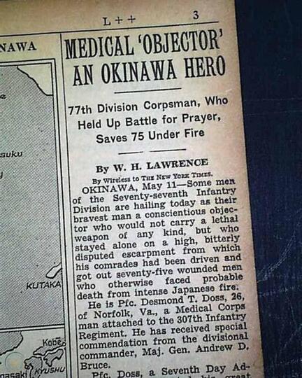 (Segmen SIF) Pertempuran Okinawa Saksi Bisu Aksi Heroik Desmond Doss