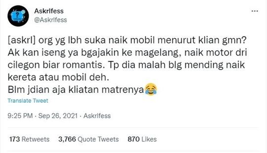Warganet Kena Hujat Usai Ajak Gebetan Naik Motor dari Cilegon