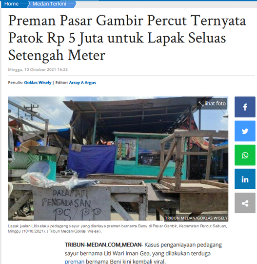 Preman Sok Jago Akhirnya Keder setelah Pedagang Pajak Gambir Tolak Setor Uang