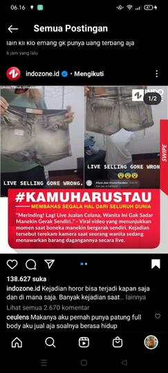 Manekin Baju Jalan Sendiri, Serem!