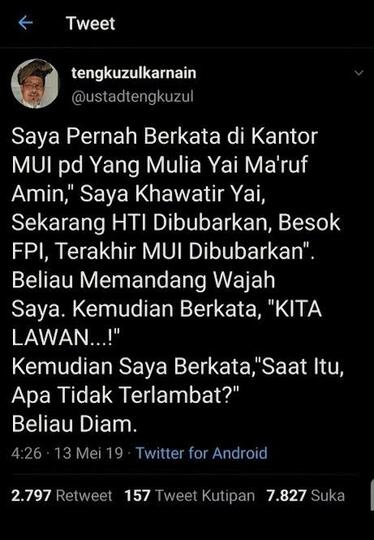Buntut Pengurus MUI Terduga Teroris, Tagar Bubarkan MUI Bermunculan! Kamu Setuju?