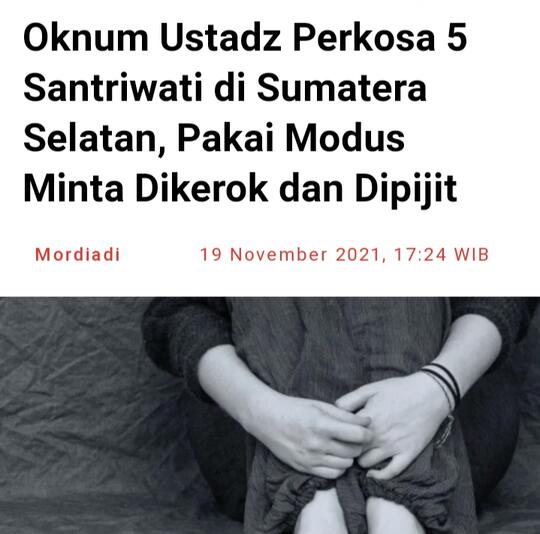Ngakunya Paham Agama tapi Malah Jadi Pelaku Pencabulan! Begitulah Fenomena Sekarang