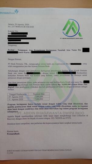 Jasa Mediasi Dan Negosiasi Penutupan Kartu Kredit / KTA - PT Abidin Bhagawanta Dwipa