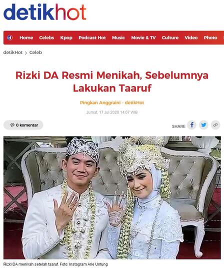 Rizki DA Gugat Cerai Nadya Mustika Rahayu di Bandung