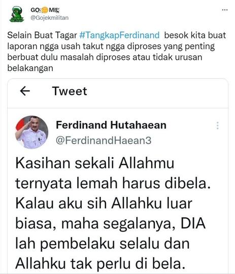 Ferdinand hutahaean twitter