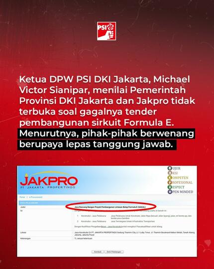 Gagal Tender Formula E, PSI: Ini Balapan Lepas Tangan