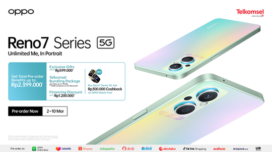 OPPO Luncurkan The Portrait Expert, Pre-order OPPO Reno7 Series 5G di Shopee