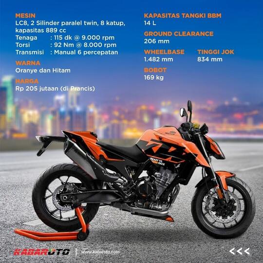 KTM Duke 890 2021 Menggendong Mesin Dan Teknologi Baru