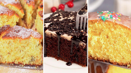 3 Homemade Delicious CAKE RECIPES: Lemon, Chocolate & Easy Semolina.