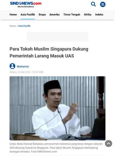 RRG tolak Ustaz Abdul Somad; gesa Muslim tepis nilai bertentangan ajaran Islam