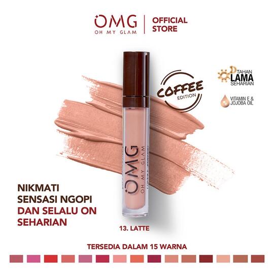 OMG OH MY GLAM Matte Kiss Lip Cream Bold Coffee Ombre - 12 Scarlet & 13 Latte