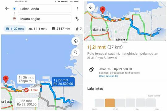 Google Maps Sediakan Estimasi Tarif Tol Indonesia Jadi Negara Pertama