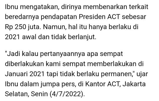 ACT Potong Donasi 13,7%, Peraturan Pemerintah Mengatur Maksimal 10%
