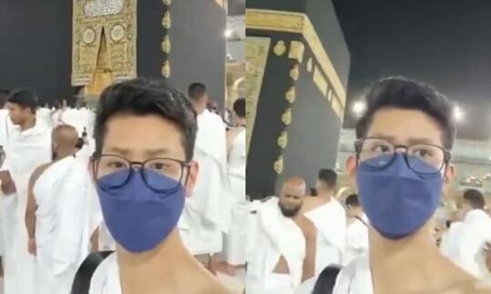Heboh! Wanita Ini Pakai Ihram Laki-laki Saat Umrah dan Rekam Video Di Depan Ka'bah