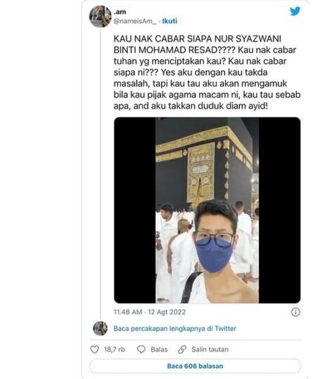 Heboh! Wanita Ini Pakai Ihram Laki-laki Saat Umrah dan Rekam Video Di Depan Ka'bah