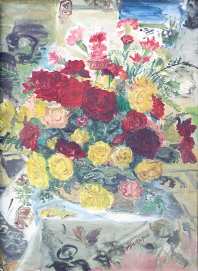Art Review: Lukisan S. Sudjojono Rangkaian Kembang Mawar, 1972