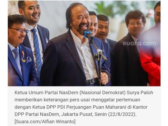 Elektabilitas Nasdem Disebut Naik Jika Majukan Anies Baswedan Dan AHY di Pilpres 2024