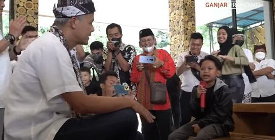 Pesan Ganjar Pranowo kepada Farel Prayoga Untuk dibuatkan Lagu Anak- Anak