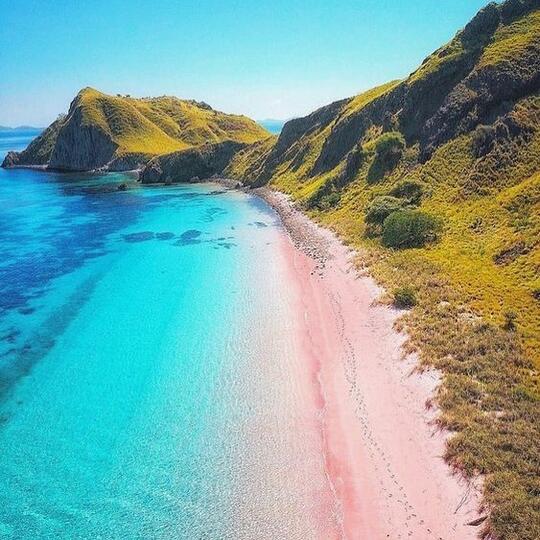 Pesona alam pantai pink labuan bajo