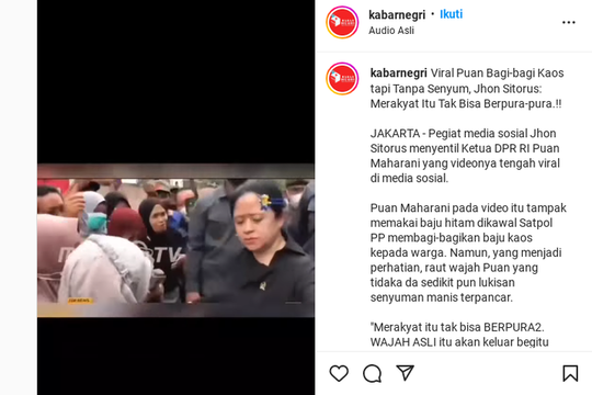 Senyuman Puan Maharani, Ketika Bagi-Bagi Kaos! Hilang...