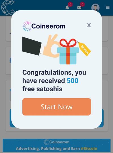 COINSERUM, Earn Free Bitcoin