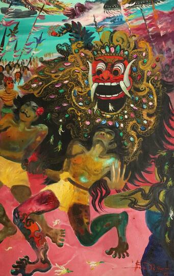 Lukisan Hendra Gunawan Setelah Keluar Dari Penjara - Barong dan Penari Keris, 1979