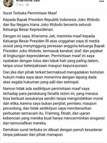 Siapa Sosok Kharisma Jati, Yang Dianggap Menghina Ibu Negara?