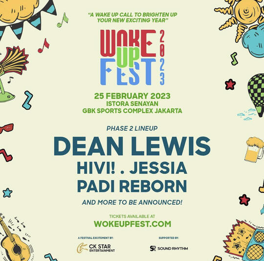 Woke Up Fest 2023 Line Up Fase 2, Ada DEAN LEWIS, HIVI!, JESSIA & PADI!