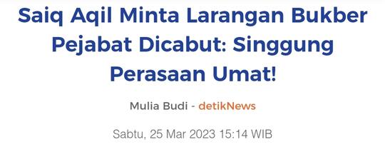 Presiden Larang Bukber, Din: Jangan Taati Perintah Pimpinan yg Bermaksiat kpd Allah