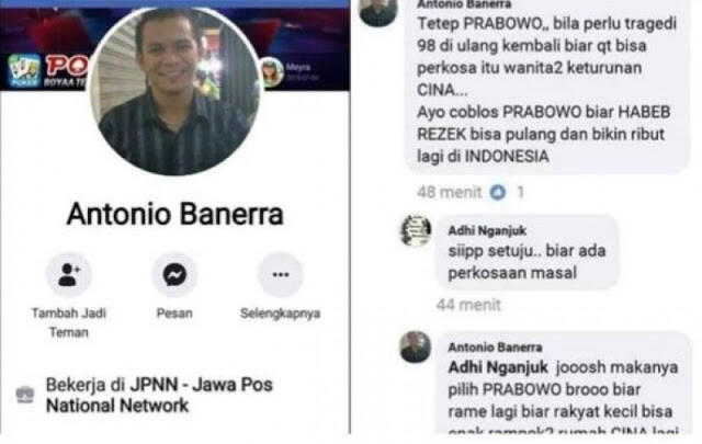 Polisi: Motif Antonio Banerra Agar Masyarakat Tak Pilih Prabowo